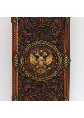 Нарды резные, дерево, герб РФ